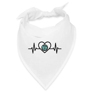 Herz Volleyball – Leidenschaft Teamsport - Bandana - Weiß - Vorne