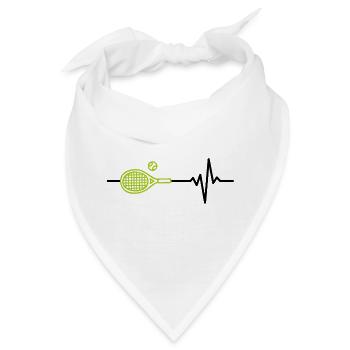 Tennis ist mein Leeben, Herzschlag, Court-Kämpfer - Bandana - Weiß - Vorne