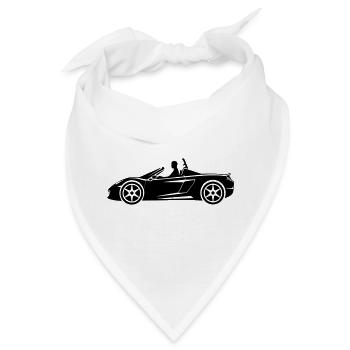 Cabrio Auto Pkw - Bandana - Weiß - Vorne