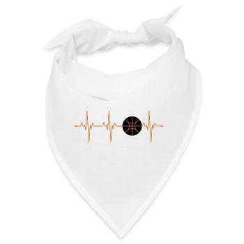 Basketball Herzschlag EKG - B-Ball Lifeline Design - Bandana - Weiß - Vorne