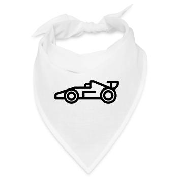 Rennwagen - Bandana - Weiß - Vorne