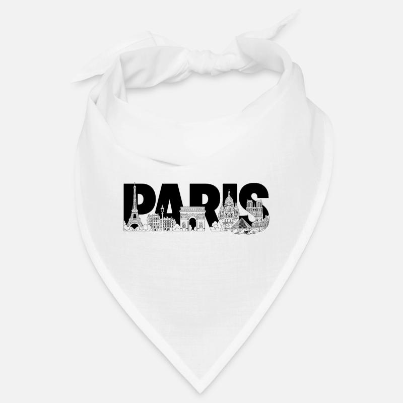 Paris France Tour Eiffel Arc de Triomphe Bandana