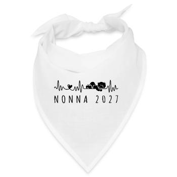 Futura Nonna 2027 Battito Cardiaco in Gravidanza - Bandana - Weiß - Vorne