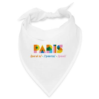 Geometrisches Paris Farbspiel - Bandana - Weiß - Vorne