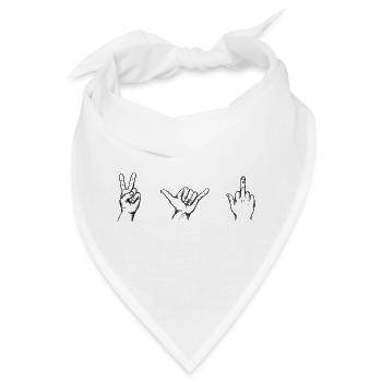 Handzeichen Set Victory Shaka JGA – Illustration - Bandana - Weiß - Vorne