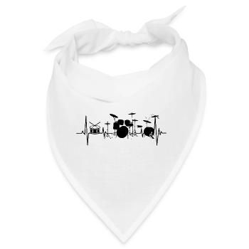 Herzschlag-Trommelmusik - Bandana - Weiß - Vorne