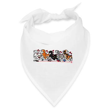 Katzenrennen – Fang den roten Punkt! - Bandana - Weiß - Vorne