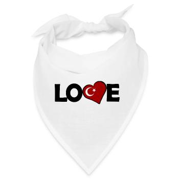 Herz mit Mondsichel und Stern Türkei - Bandana - Weiß - Vorne