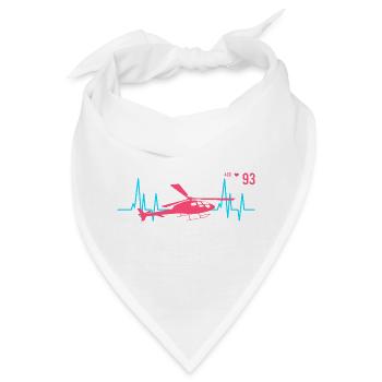 Hubschrauber Herzschlag Ekg Pilot - Bandana - Weiß - Vorne