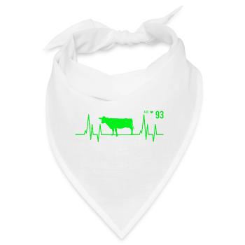 Kuh Herzschlag Bauer Dorf - Bandana - Weiß - Vorne