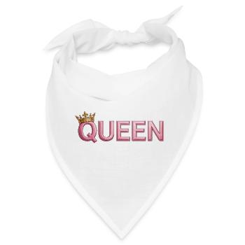 Pink Crown Queen Typografie - Bandana - Weiß - Vorne