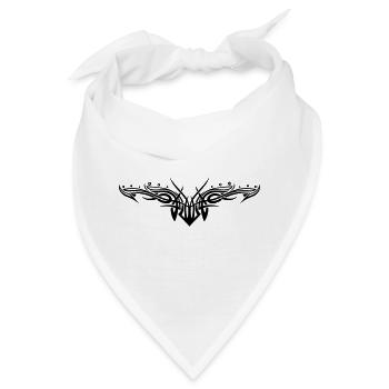 Filigranes Tribal mit Kugeln, Tattoo - Bandana - Weiß - Vorne
