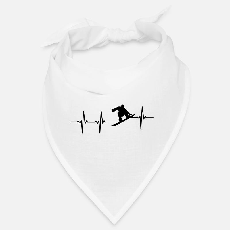 Snowboarder EKG - Bandana - Weiß