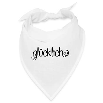 glücklich - Bandana - Weiß - Vorne