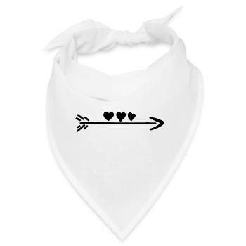 Herzen Herz - Bandana - Weiß - Vorne