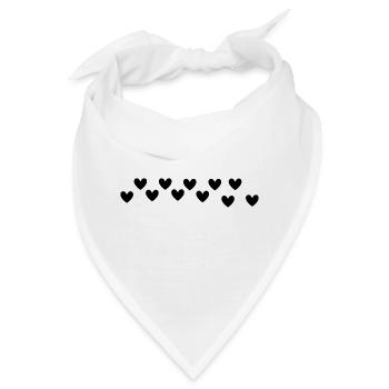 Herz Herzen - Bandana - Weiß - Vorne