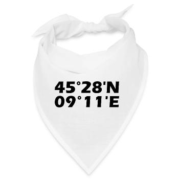 Mailand Koordinaten - Bandana - Weiß - Vorne