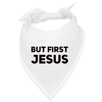 But First Jesus - Bandana - Weiß - Vorne