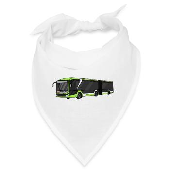 Bus, Schulbus, Busfahrer - Bandana - Weiß - Vorne