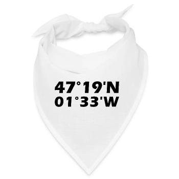 Nantes Koordinaten - Bandana - Weiß - Vorne