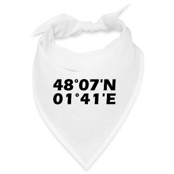 Rennes Koordinaten - Bandana - Weiß - Vorne