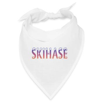 Skihase Skiing Geschenkidee - Bandana - Weiß - Vorne