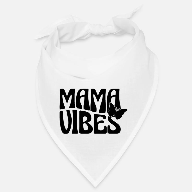 Mama Vibes avec papillon - Bandana - blanc
