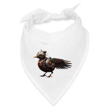 Steampunk Vogel - Bandana - Weiß - Vorne