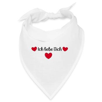 rotes Herz rot Herzen rot Herz - Bandana - Weiß - Vorne