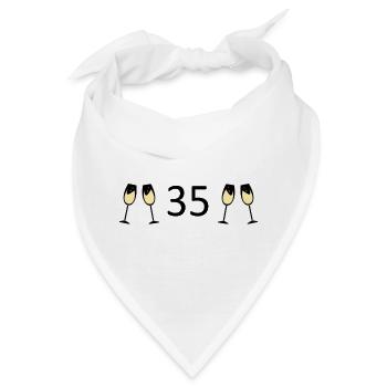 35.Geburtstag 35 Jahre Jubiläum Zahl 35 - Bandana - Weiß - Vorne