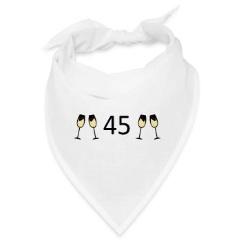 45.Geburtstag 45 Jahre Jubiläum 45 Zahl 45 schwarz - Bandana - Weiß - Vorne