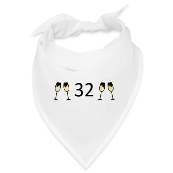 32.Geburtstag 32 Jahre Jubiläum 32 Jahre Zah 32 - Bandana - Weiß - Vorne
