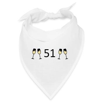 51.Geburtstag 51 Jahre Jubiläum 51 Zahl 51 schwarz - Bandana - Weiß - Vorne