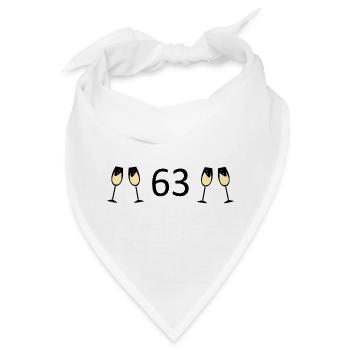 63.Geburtstag 63 Jahre Jubiläum 63 Zahl 63 schwarz - Bandana - Weiß - Vorne