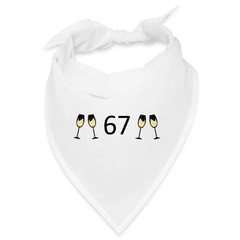 67.Geburtstag 67 Jahre Jubiläum 67 Zahl 67 schwarz - Bandana - Weiß - Vorne