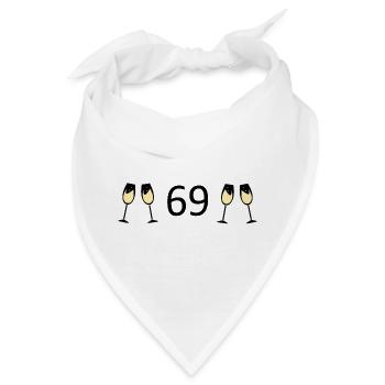 69.Geburtstag 69 Jahre Jubiläum 69 Zahl 69 schwarz - Bandana - Weiß - Vorne