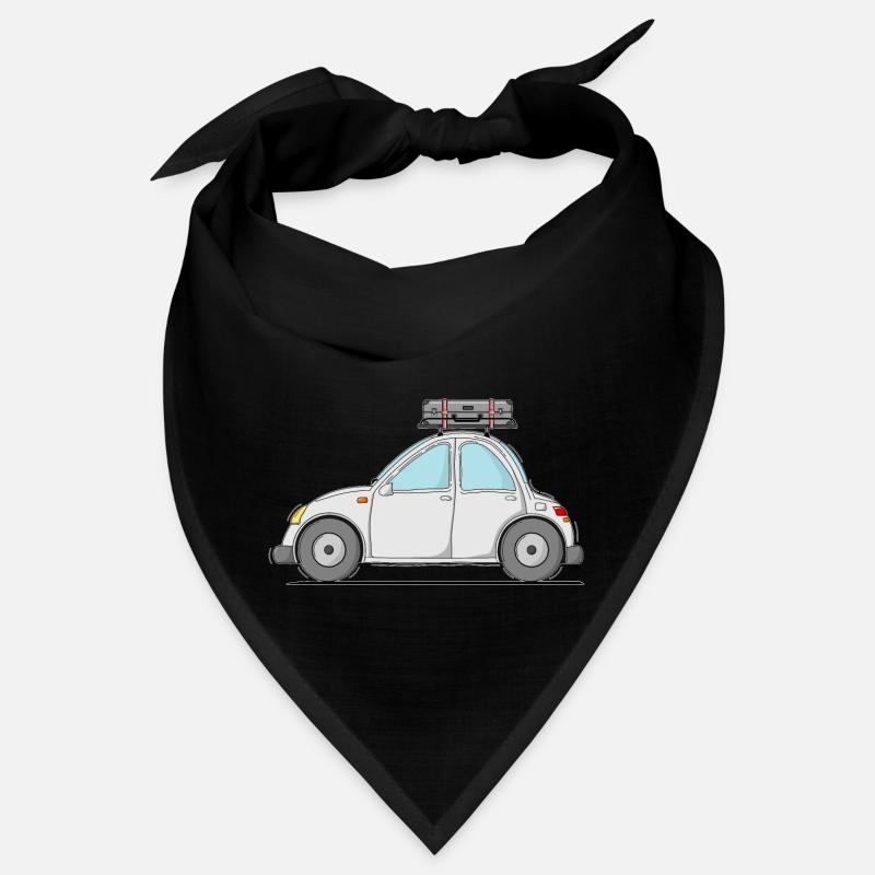Auto mit Koffer auf dem Dach in Grau Bandana