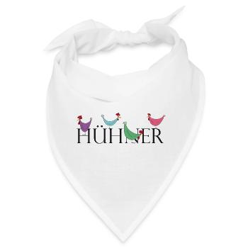 Humorvolle Hühner mit Wortspiel - Bandana - Weiß - Vorne