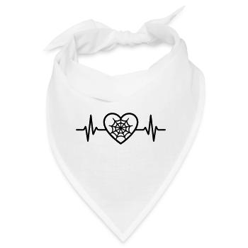 Spinnennetz Halloween Herz - Bandana - Weiß - Vorne