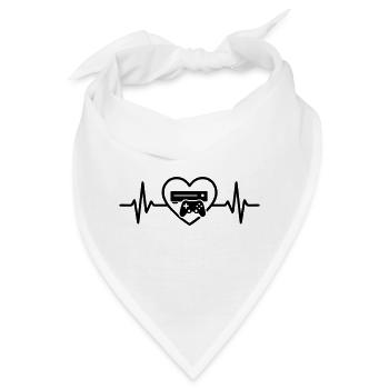 Spielkonsole Gamer Herz - Bandana - Weiß - Vorne