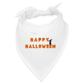 Happy Halloween Spinnennetz Schrift - Bandana - Weiß - Vorne