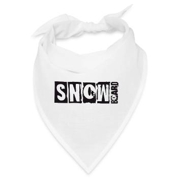 Snowboard Collagen Schrift - Streetwear - Bandana - Weiß - Vorne