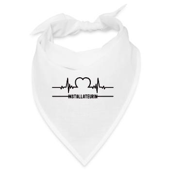 Herzschlag Installateurin Herz EKG Installateure - Bandana - Weiß - Vorne