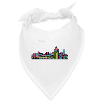 Lucerne City Skyline Chapel Bridge Line Art - Bandana - Weiß - Vorne