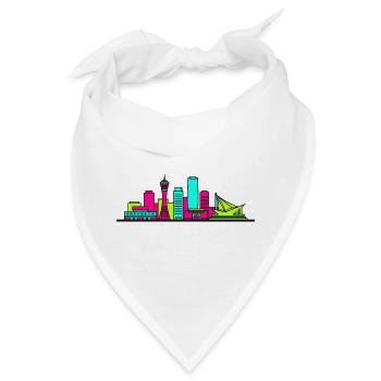 Kobe City Skyline Hafenturm Moderne Linienkunst - Bandana - Weiß - Vorne