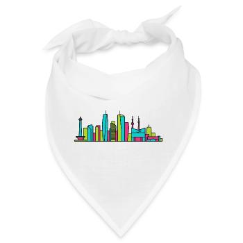 Jakarta City Skyline Monas Monument Moderne Kunst - Bandana - Weiß - Vorne