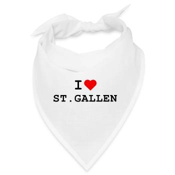 I love St. Gallen - Ich liebe St. Gallen - Bandana - Weiß - Vorne