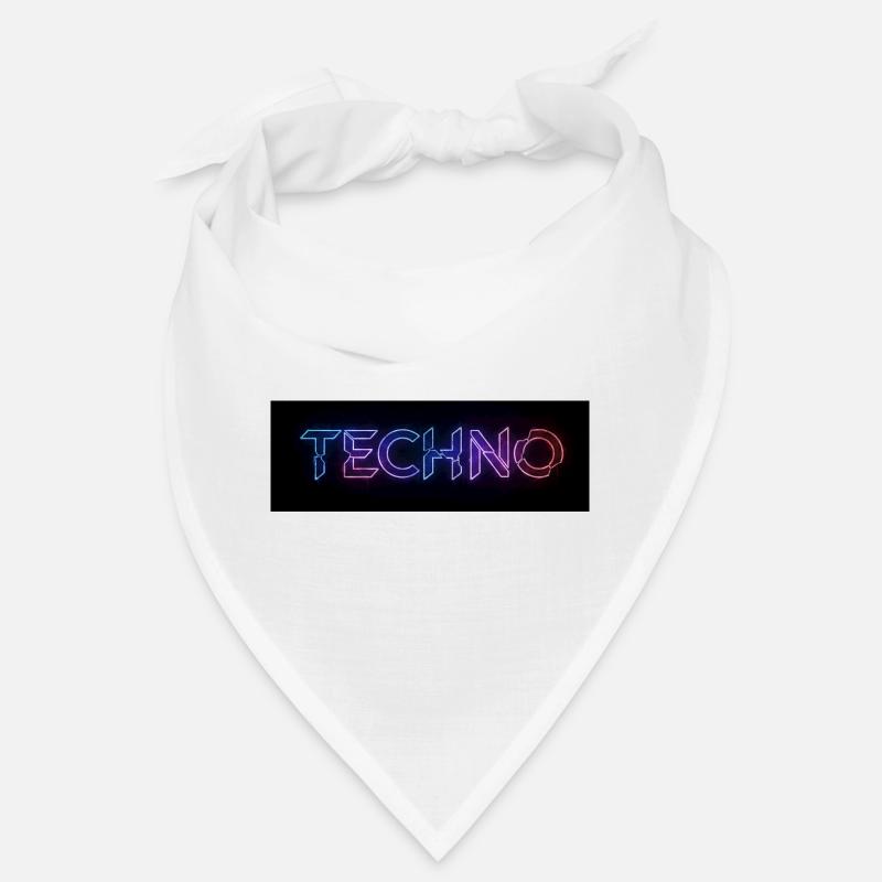 Techno Neon Glitch Text Bandana