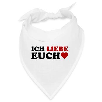 LIEBE Herzrot – Rotes Wortkunst-Design - Bandana - Weiß - Vorne