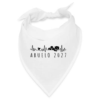 Abuelo 2027 Latido Corazón Anuncio Embarazo - Bandana - Weiß - Vorne